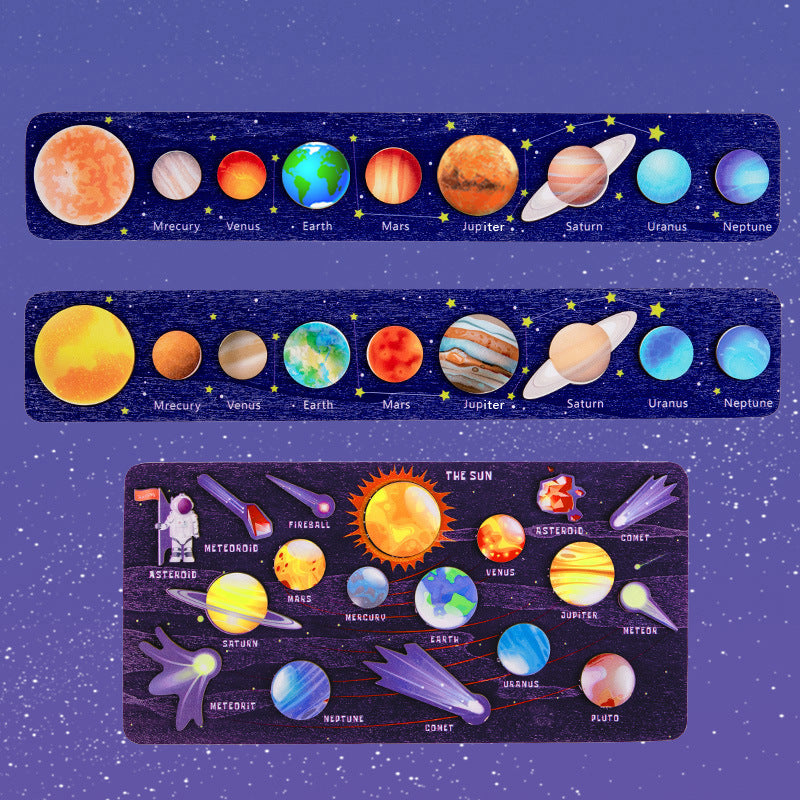Space Explorer Astronomy Puzzle with Eight Planet Board