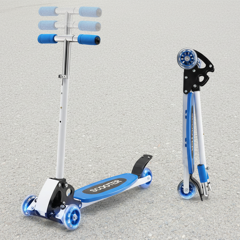Blue Three Wheel Kick Scooter