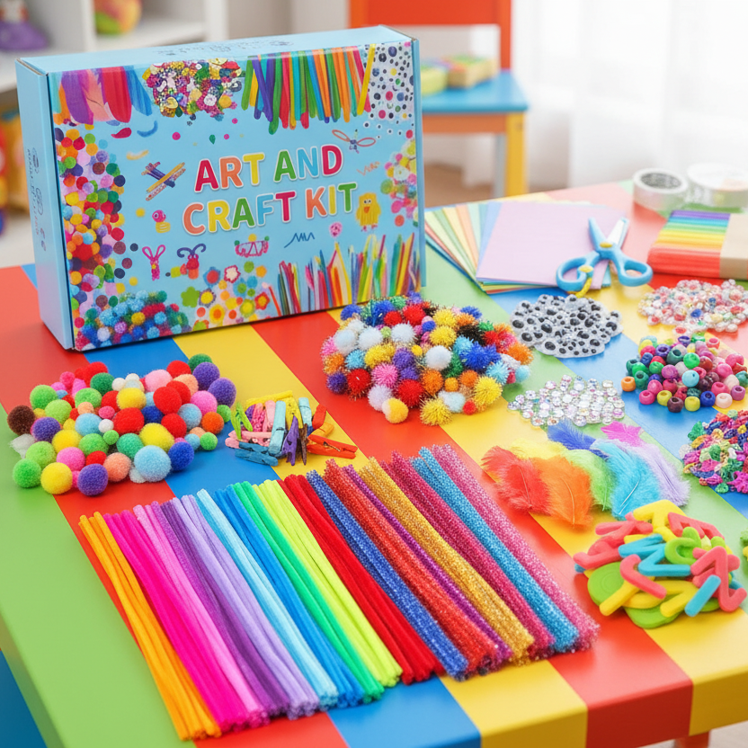 CraftMaster Kids Art and Craft Supplies Set - 1500+ Pieces