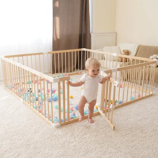 Wooden Baby Gate & Playpen (79" x 71" x 24")