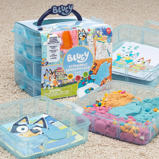 Bluey Stackable Sensory Case With Bluey Stickers