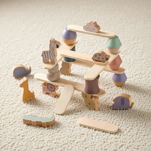 Montessori Wooden Animal Stacking Balance Toy