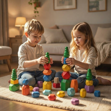 Montessori Wooden Stone Balance Blocks
