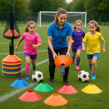 25-Pack Multi-Sport Training Cones with Holder & Net