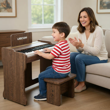 Walnut Toddler Piano Keyboard 37 Keys