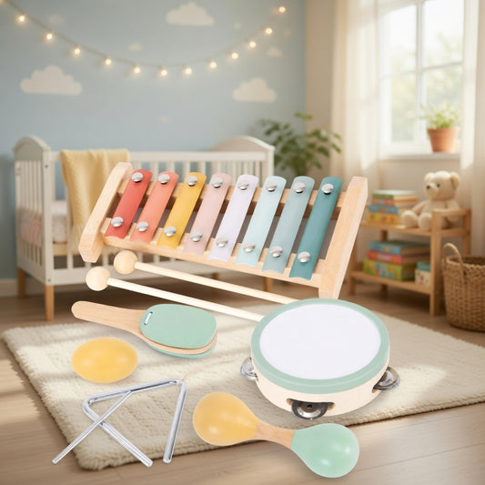 Baby's Delight Musical Set - Wooden Instruments Gift