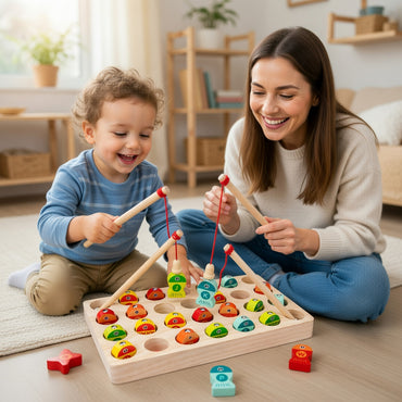 Montessori Children's Wooden Magnetic Fishing Game
