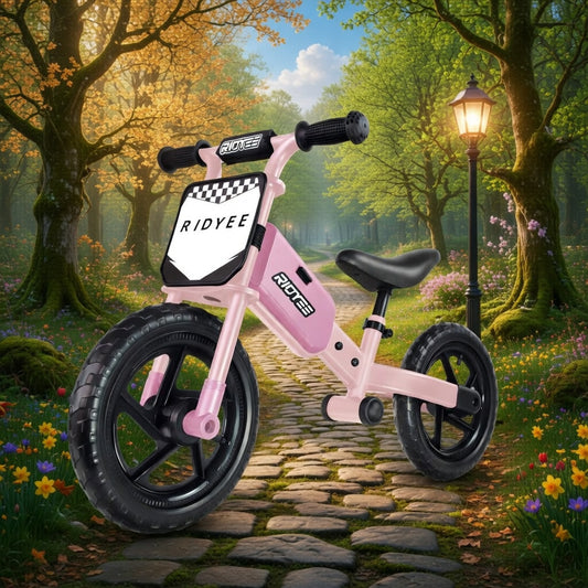 Motocross-inspired Pink Balance Bike for Kids 2-5
