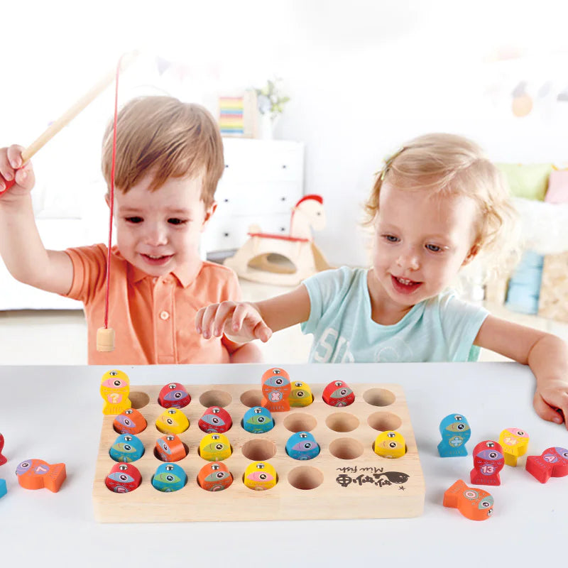 Montessori Children's Wooden Magnetic Fishing Game