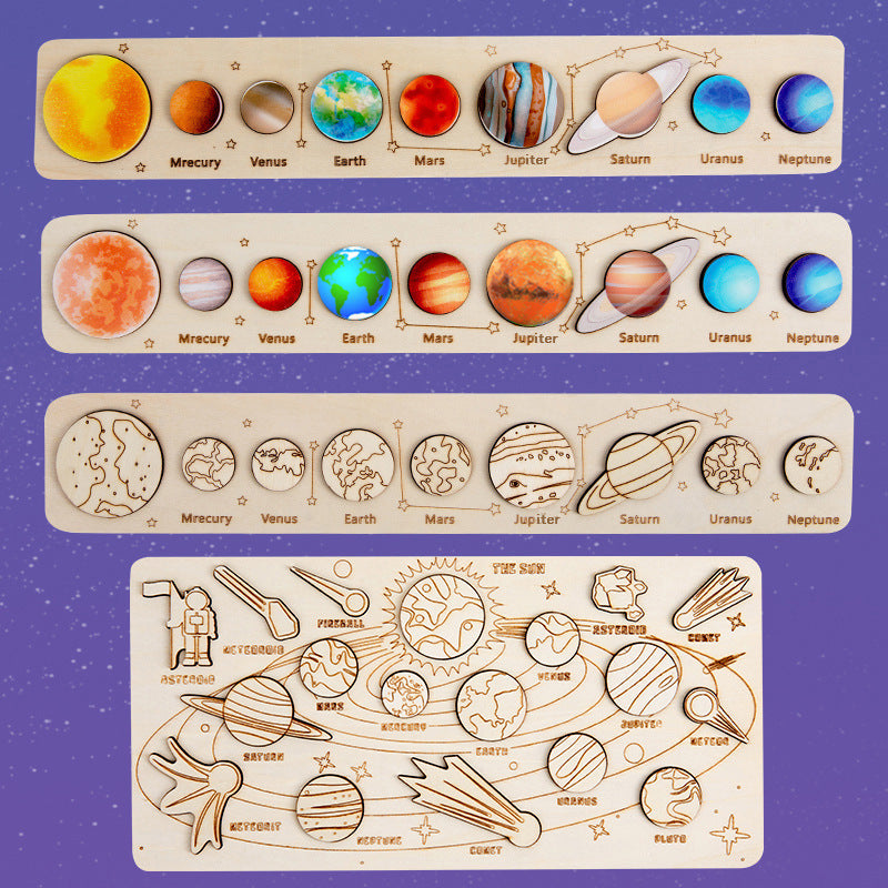 Space Explorer Astronomy Puzzle with Eight Planet Board