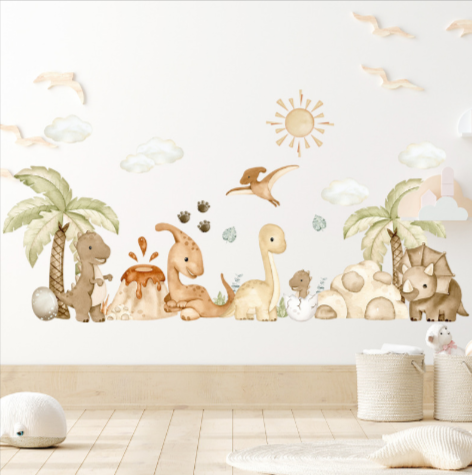 Dinosaur Wallpaper (removable area adhesives) for Baby Bedroom