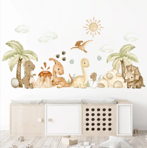 Dinosaur Wallpaper (removable area adhesives) for Baby Bedroom