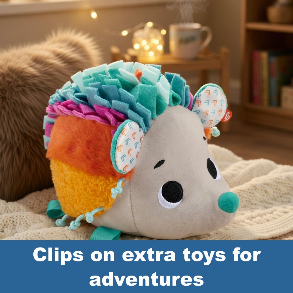 Clips on extra toys for adventures