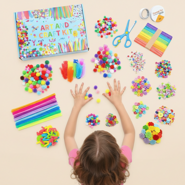 CraftMaster Kids Art and Craft Supplies Set - 1500+ Pieces
