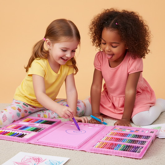 208-Piece Kids Art Supplies Set with Watercolor and Crayons