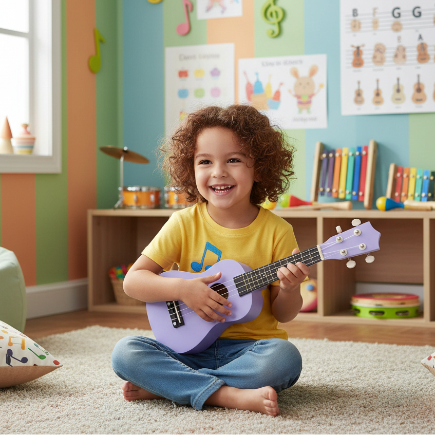 Kids Wooden Acoustic Guitar (Ukulele Style)