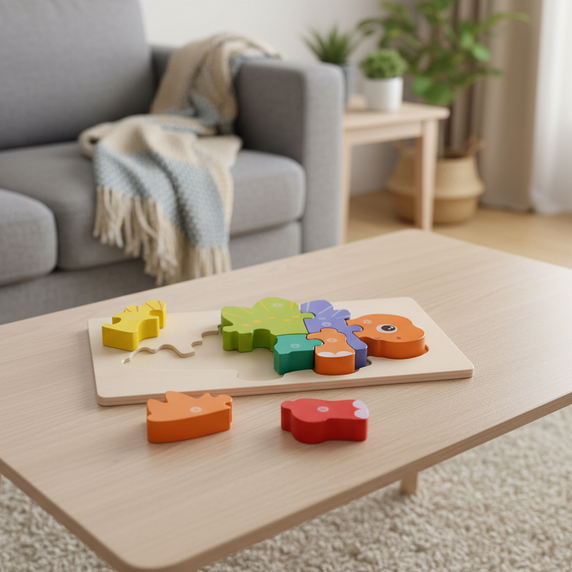 Wooden Jurassic 3D Dinosaur Puzzle Set