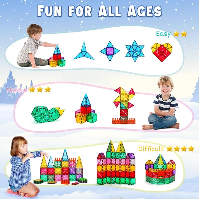 Vibrant Magnetic Tile Set 60PCS