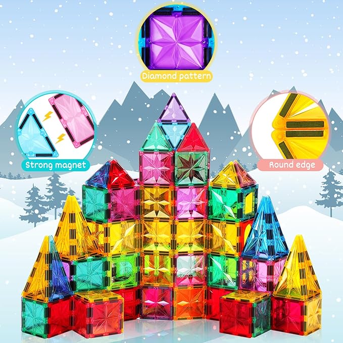 Vibrant Magnetic Tile Set 60PCS