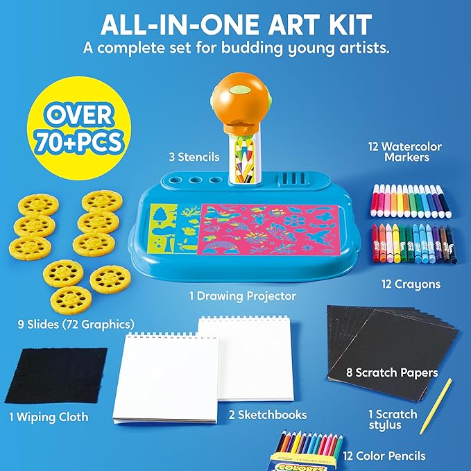Creative Image Projector Kit for Kids with 72 Designs