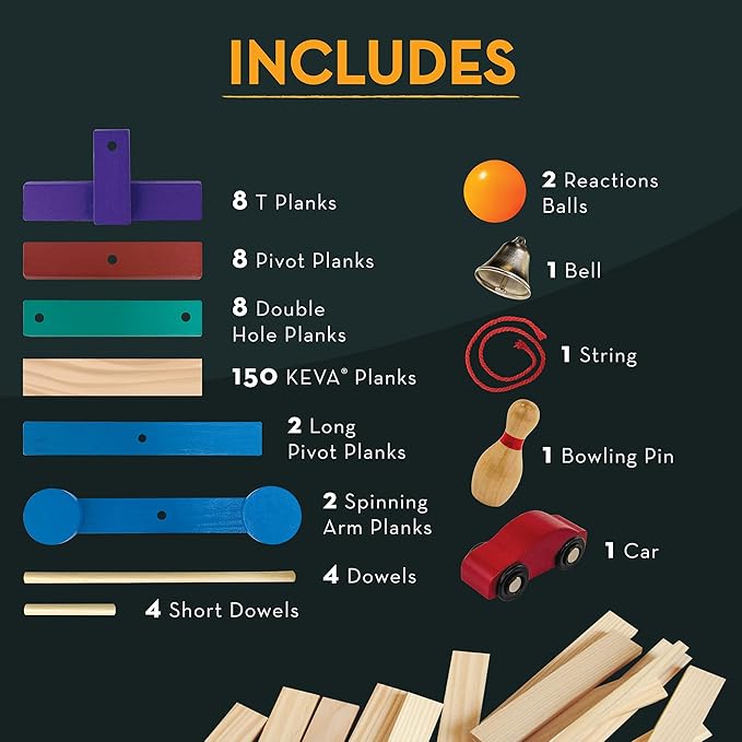 MindWare Contraptions Reactions 178-Piece Wooden Builder Set