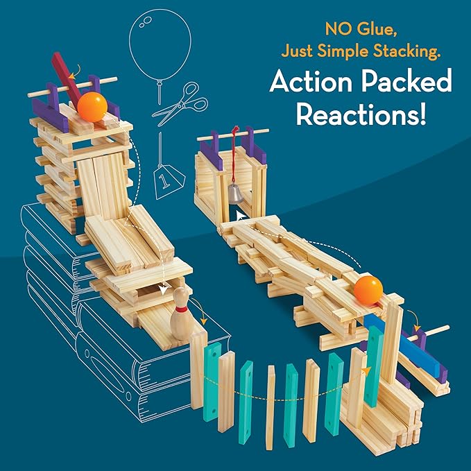 MindWare Contraptions Reactions 178-Piece Wooden Builder Set