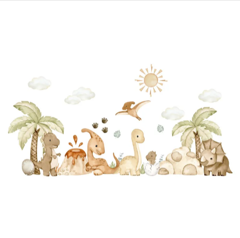 Dinosaur Wallpaper (removable area adhesives) for Baby Bedroom