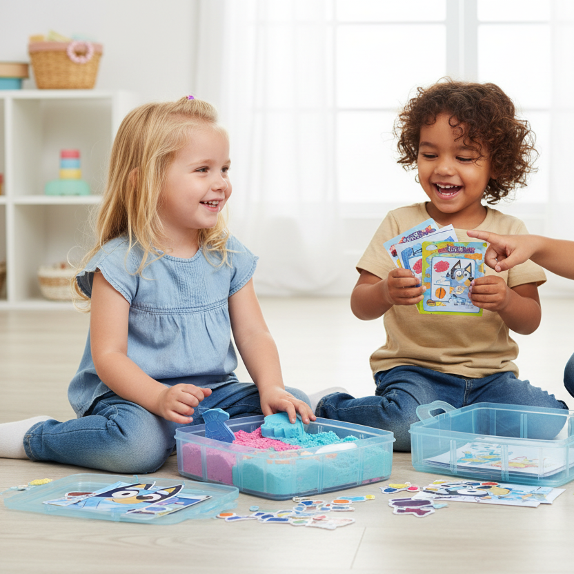 Bluey Stackable Sensory Case With Bluey Stickers