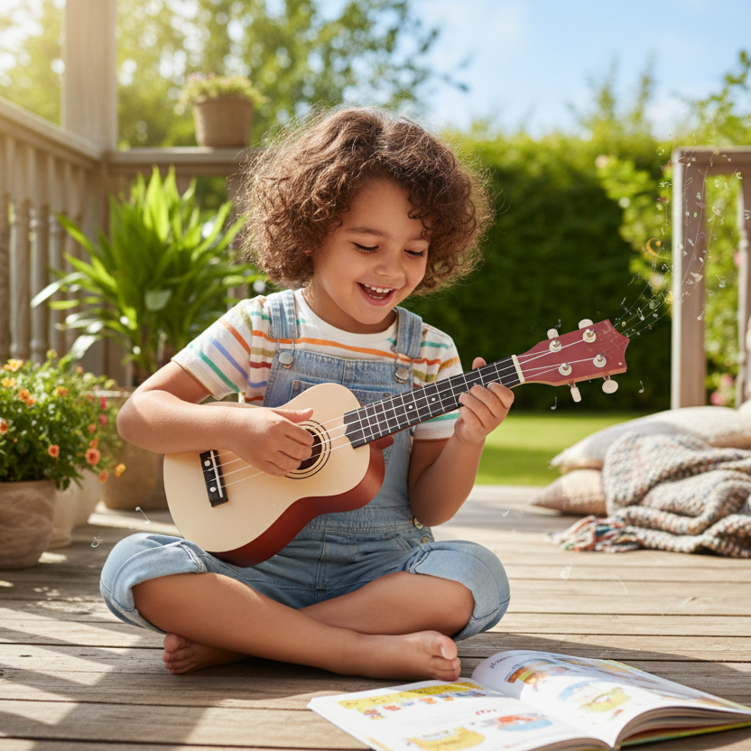 Kids Wooden Acoustic Guitar (Ukulele Style)