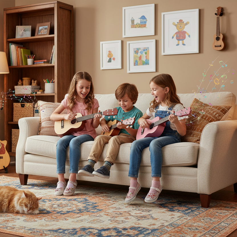 Kids Wooden Acoustic Guitar (Ukulele Style)