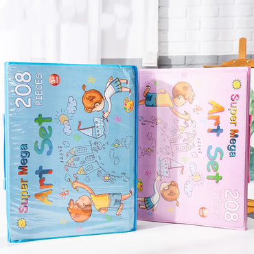 208-Piece Kids Art Supplies Set with Watercolor and Crayons