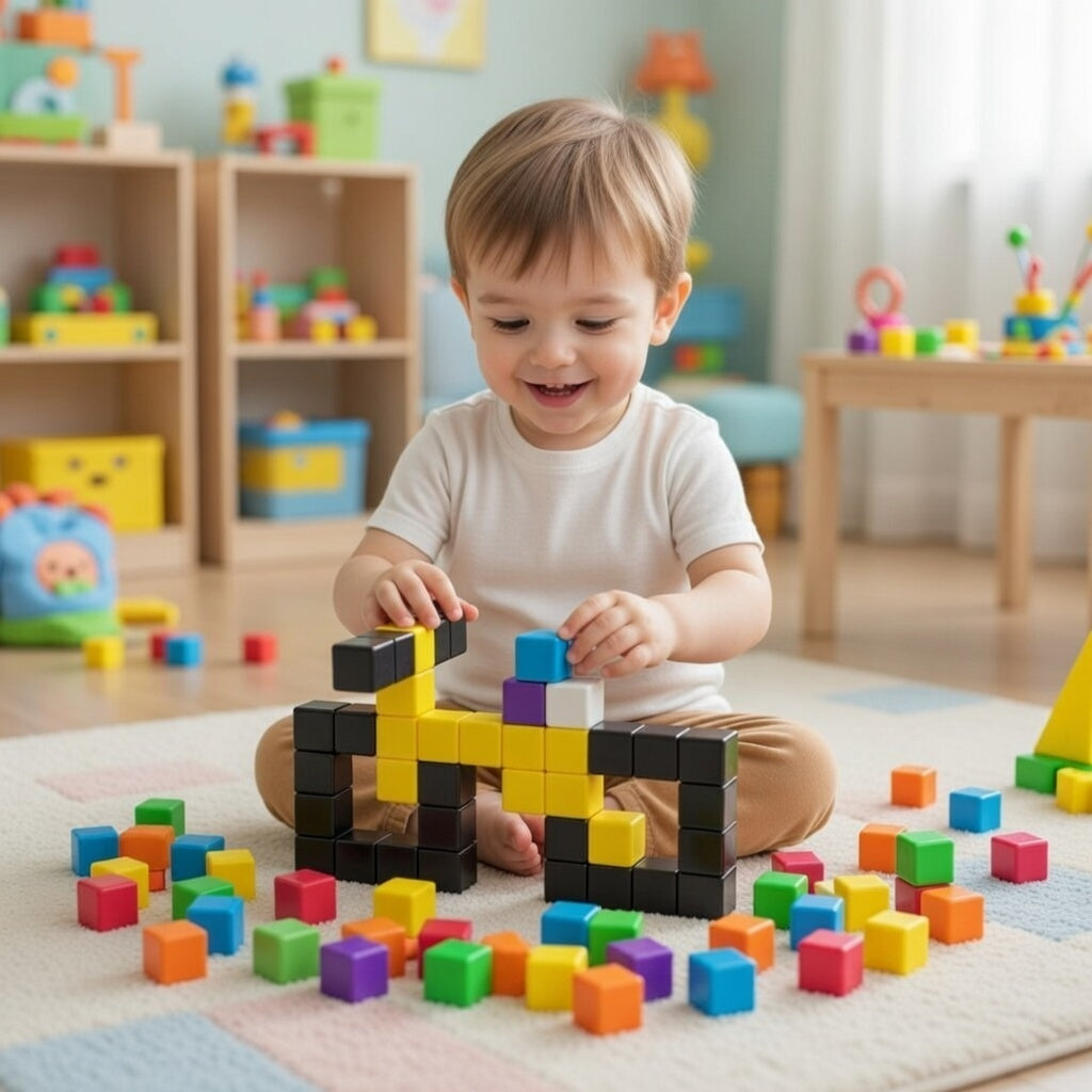 Colorful Magnetic Building Cubes 54PCS