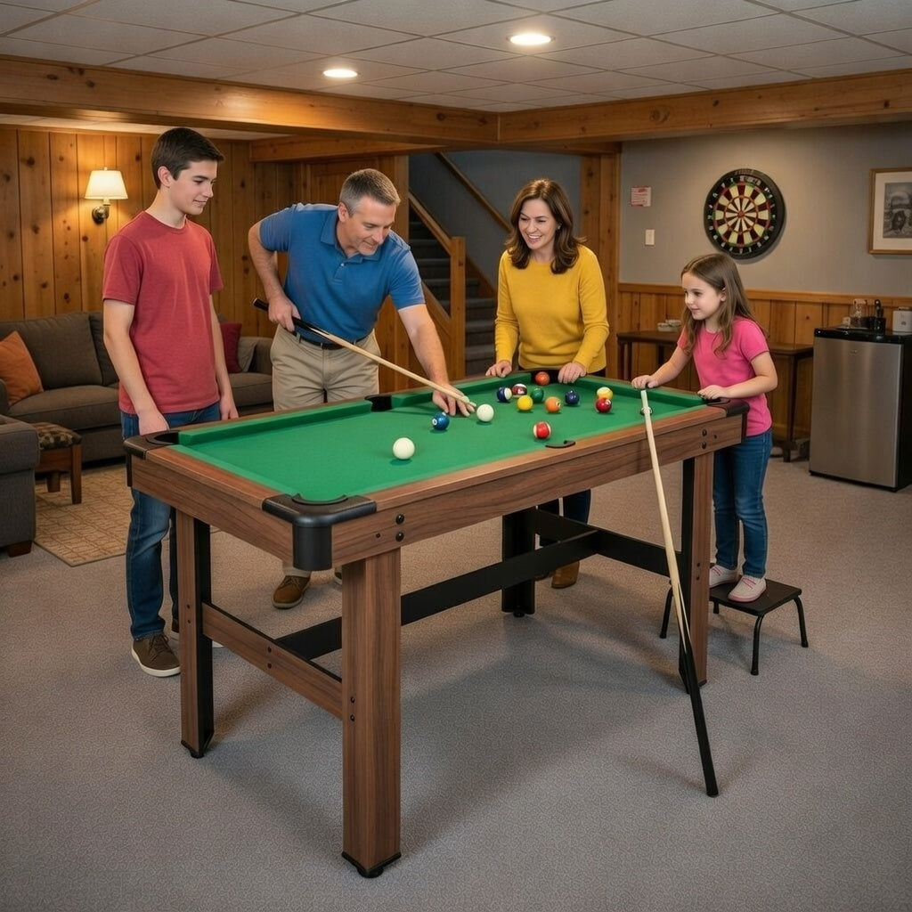 Compact Kids Billiard Table 48-Inch with Accessories