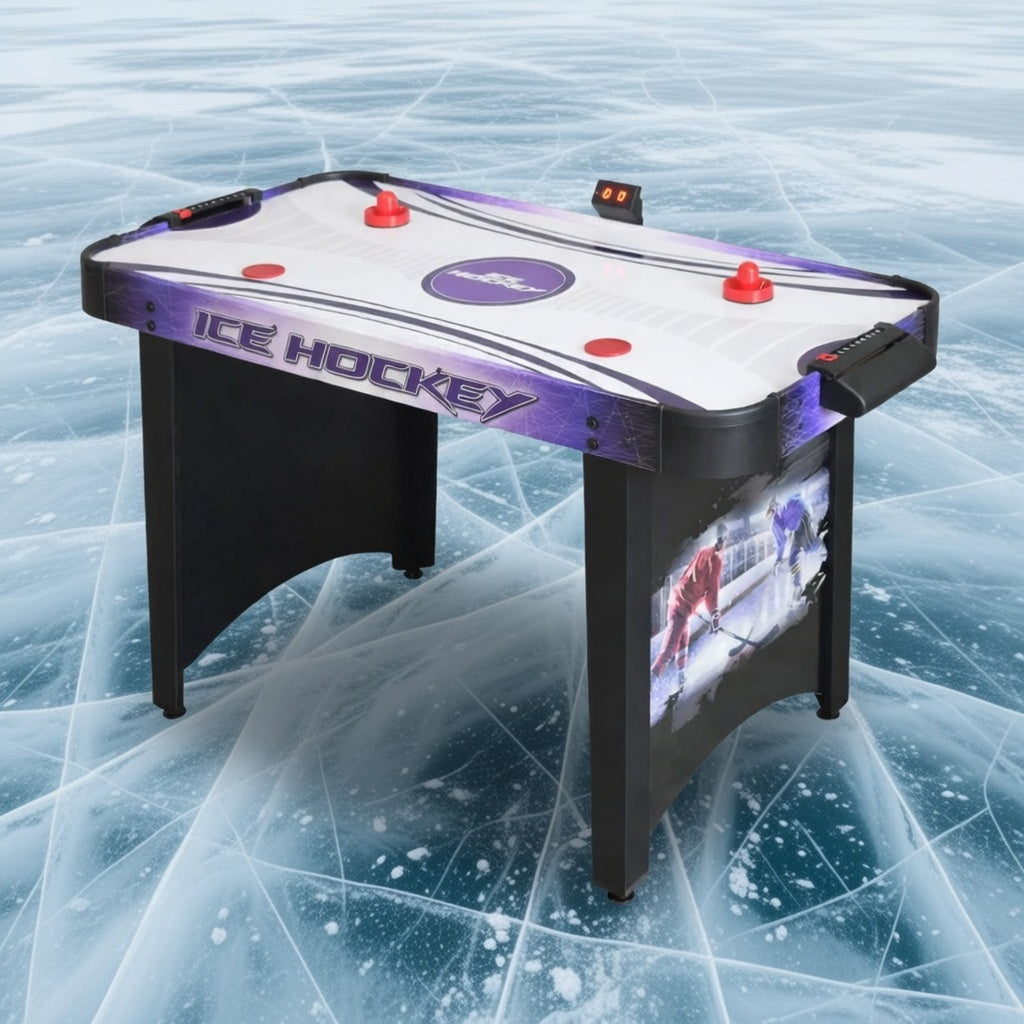 Dream Den Kids Air Hockey Table 4-Ft - Electric Scoring, Blower, Pucks & Strikers