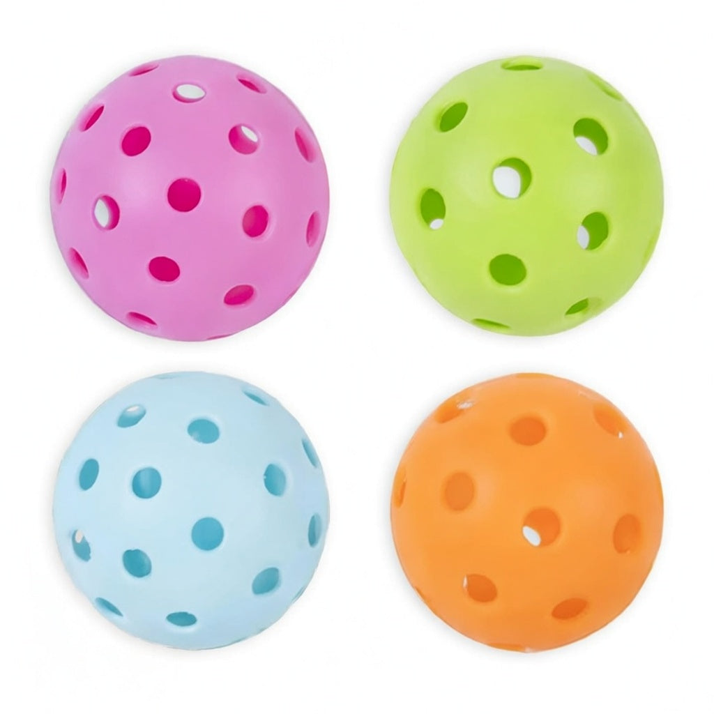 Junior Pickleball Paddle Set - 4 Lightweight Fiberglass Rackets & Balls