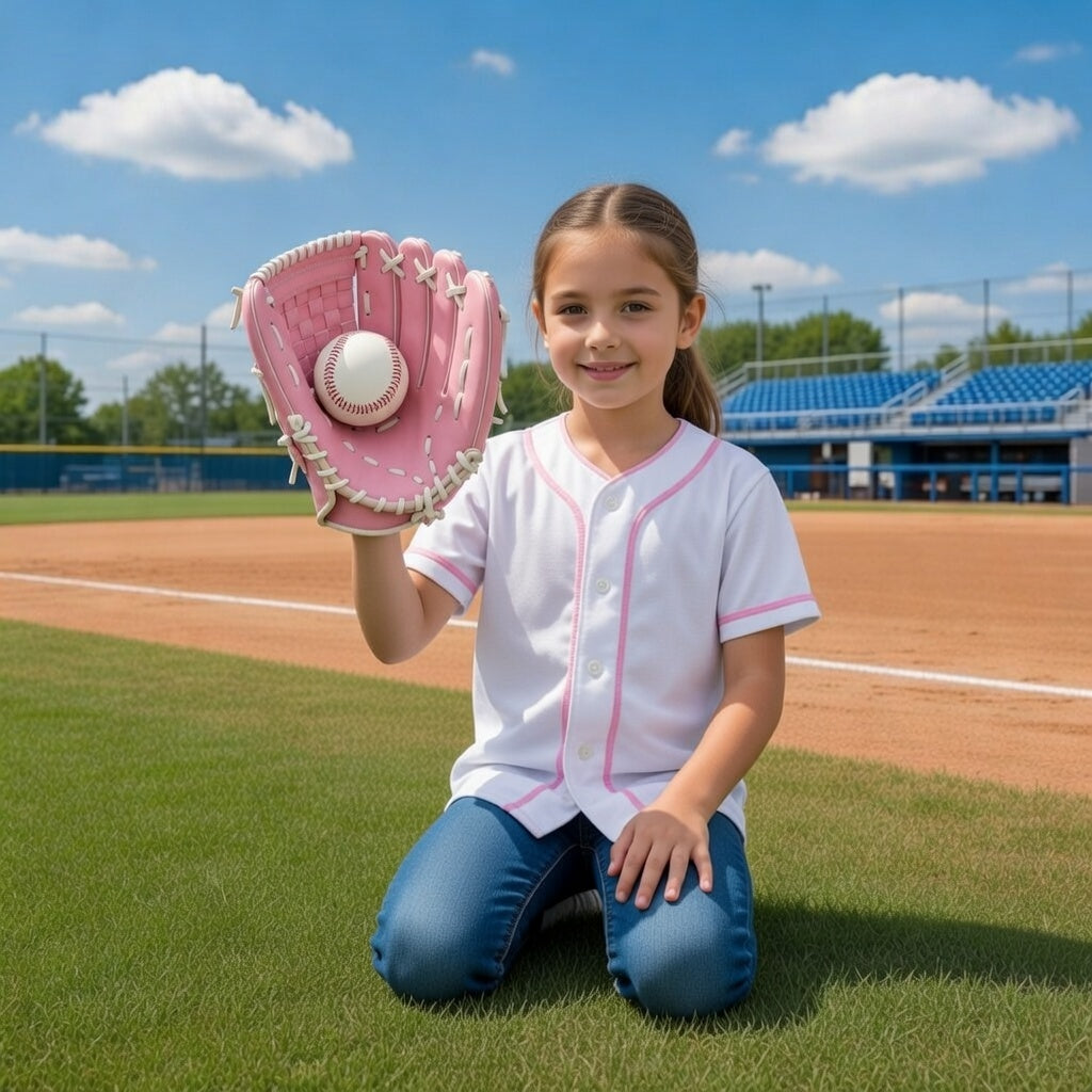Girls Pink Softball/Baseball Glove Training Set
