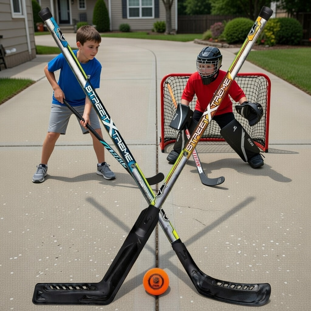 Street Hockey Player/Goalie Stick Set with Ball