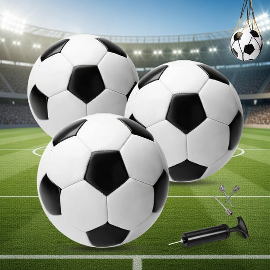 Kids' Soccer Ball 3-Pack with Pump