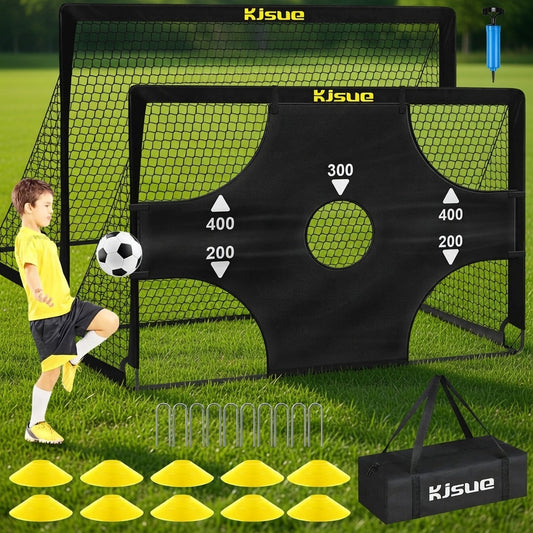 Pop-Up Youth Advanced Training Soccer Set: (Two Goals, Ball, Cones, Bag, Virtual Goalie inc)