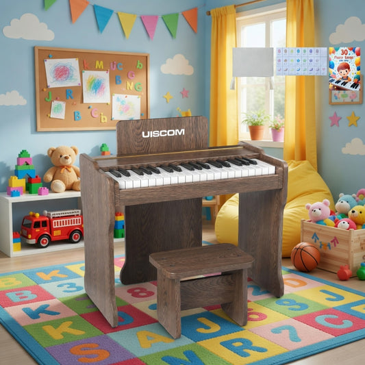 Walnut Toddler Piano Keyboard 37 Keys