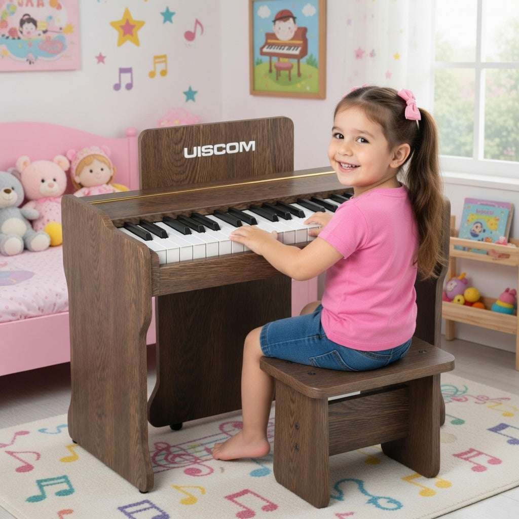 Walnut Toddler Piano Keyboard 37 Keys