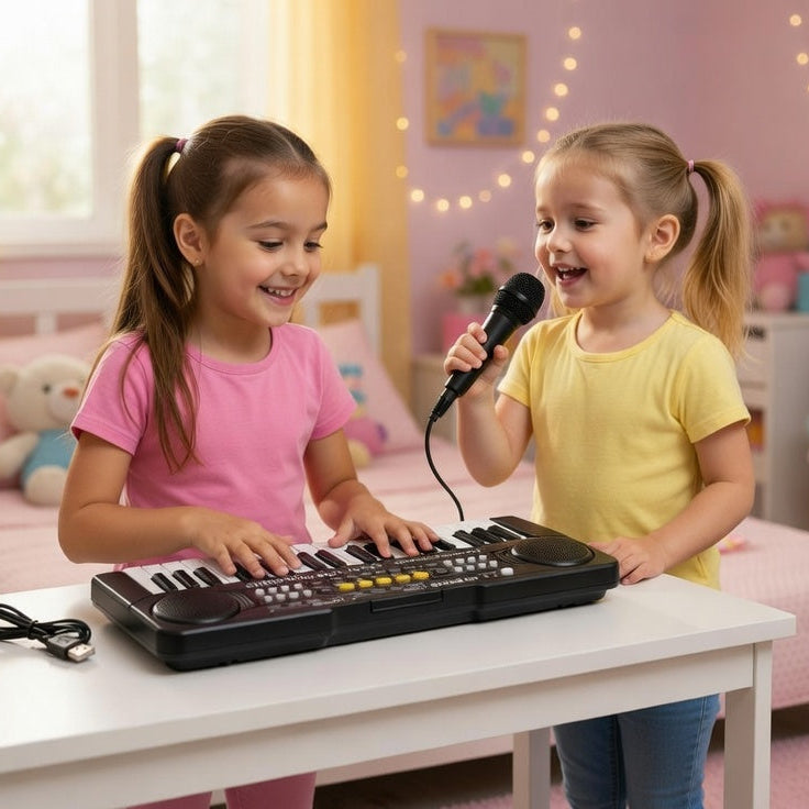 Playtime Piano - 37-Key Kids Keyboard Toy with Microphone