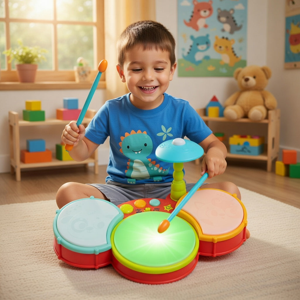 Tiny Tunes Drum Kit – Playful Music & Lights