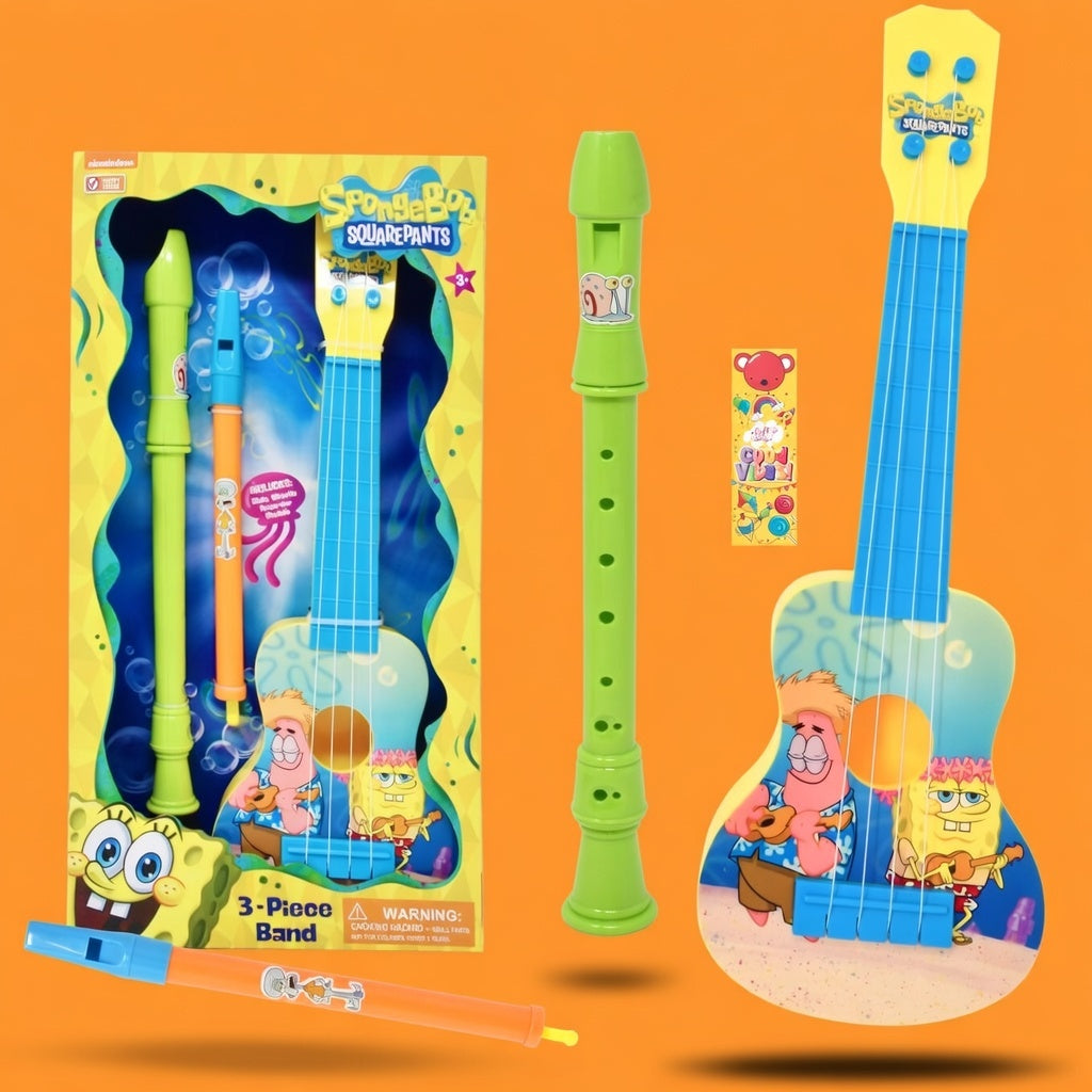 SpongeBob Musical Starter Set for Kids (Ukulele, Flute + Recorder)
