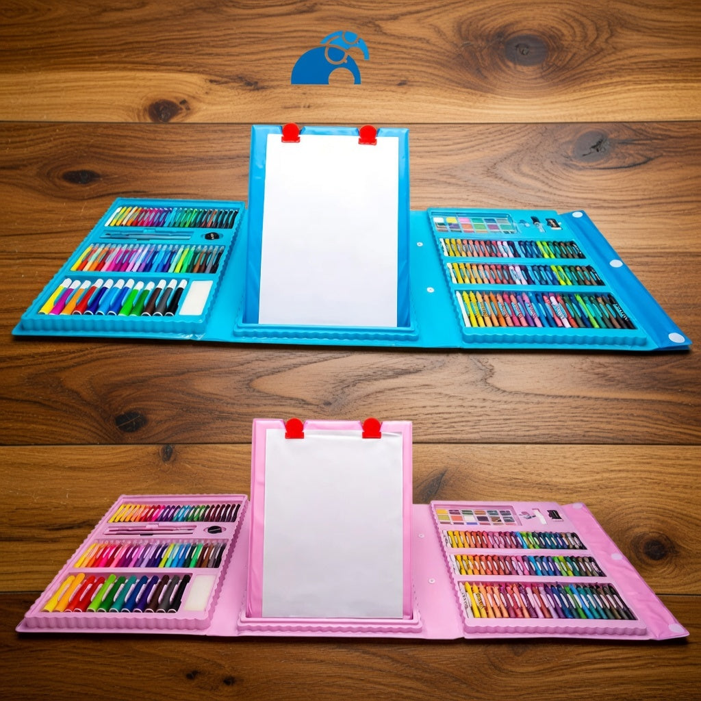 208-Piece Kids Art Supplies Set with Watercolor and Crayons