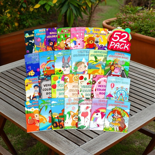 TinyTales 26-Pack Kids' Coloring Sets - Unicorns Dinosaurs & More