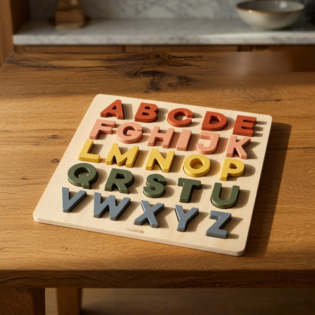 Montessori Wooden Alphabet Puzzle Board