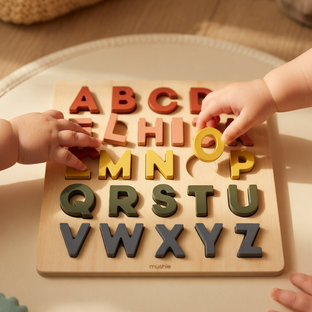 Montessori Wooden Alphabet Puzzle Board