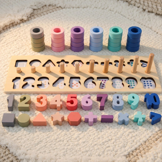 Wooden Number Shape Montessori Learning Board