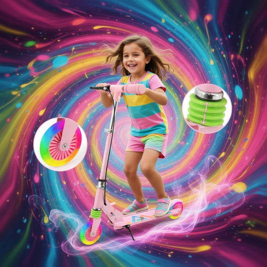 GloWheelz Pink Scooter with LED and Hand Brake